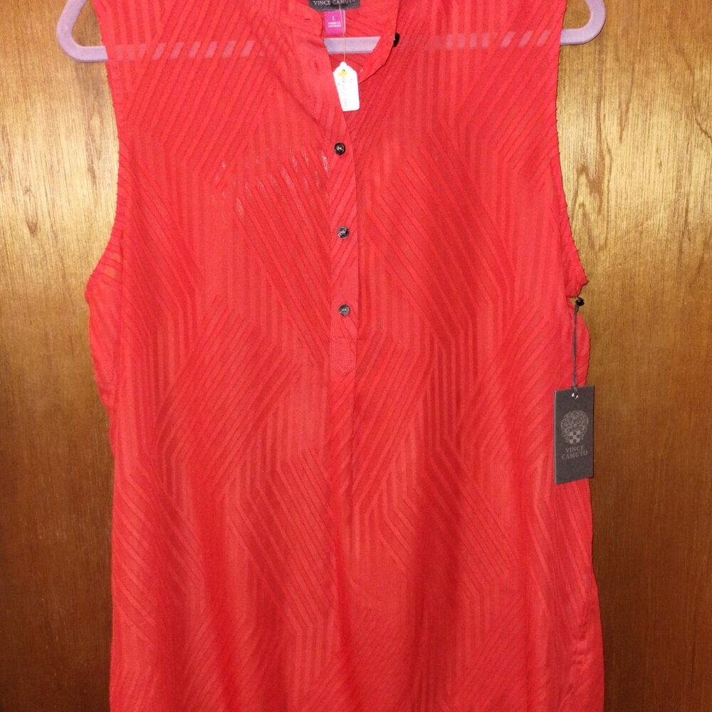 Vince Camuto Coral Sleeveless Blouse NWT